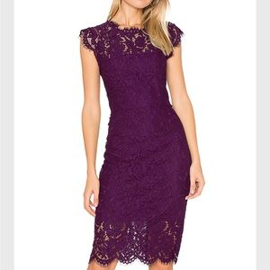 Chic Purple Lace Midi Dress